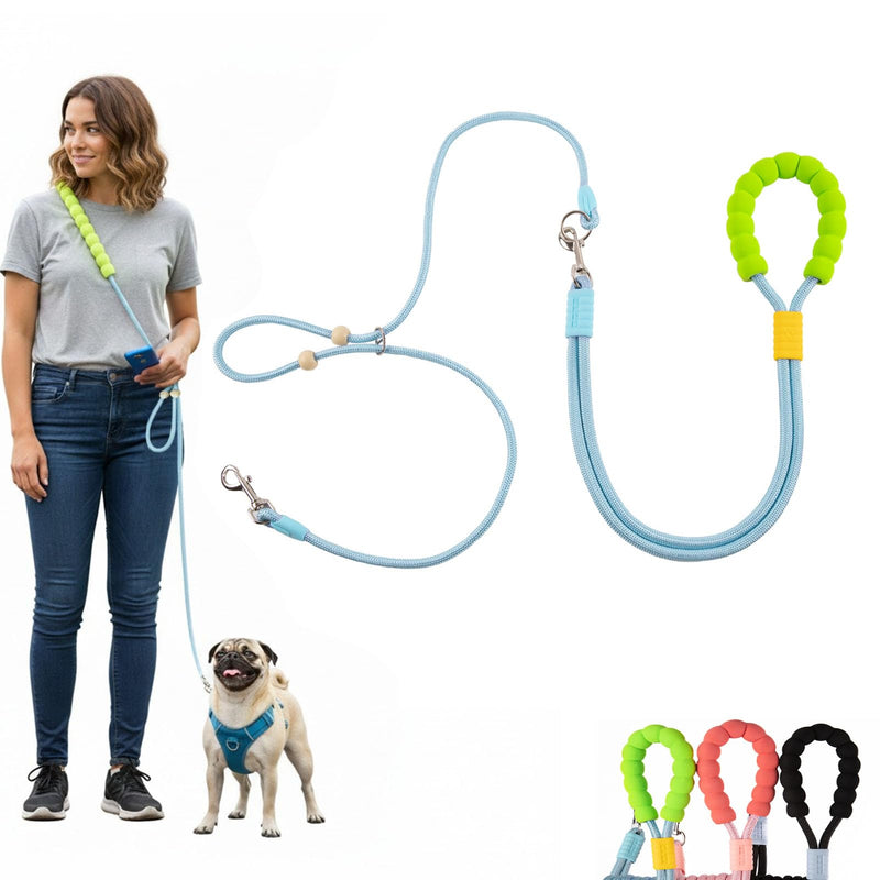 Hands Free Dog Leash for Small Medium Large Dogs, Single or Double Dog Leash with Adjustable Length Split Leads and Padded Handles Summer One Dog