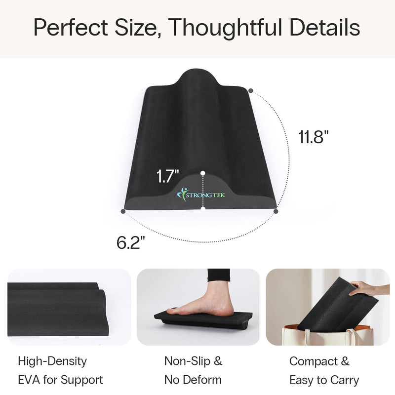 StrongTek Plantar Fasciitis Relief Foot Stretcher Pad, High-Density EVA Calf Stretching Block for Heel Pain, Achilles Tendon & Foot Arch Therapy, Portable & Lightweight - BeesActive Australia