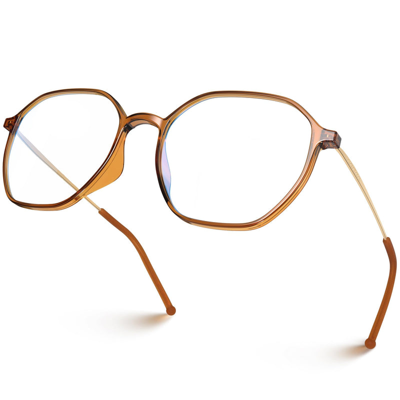 VISOONE Light Weight TR90 Blue Light Blocking Glasses Frame with Anti Glare Eye Protection for Women and Men RANE Rane Upg Cocoa Brown - BeesActive Australia