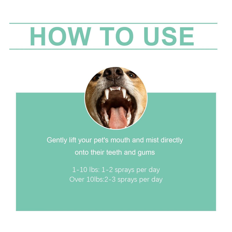 DentaClean Spray for Dogs & Cats - No-Brush Plaque & Tartar Remover, Breath Freshener for Daily Dental Hygiene, Easy Spray Formula for Gum Health, Natural & Non-Irritating, 100ml