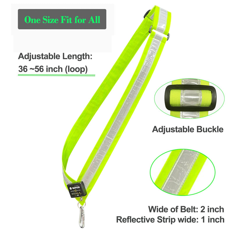 LED Reflective Running Gear Sash 4 Lights Colors in One Adjustable Safety Running Vest Belt for Night Walking High Visibility Running Gear for Men Rechargeable LED Running Belt Reflective Gear