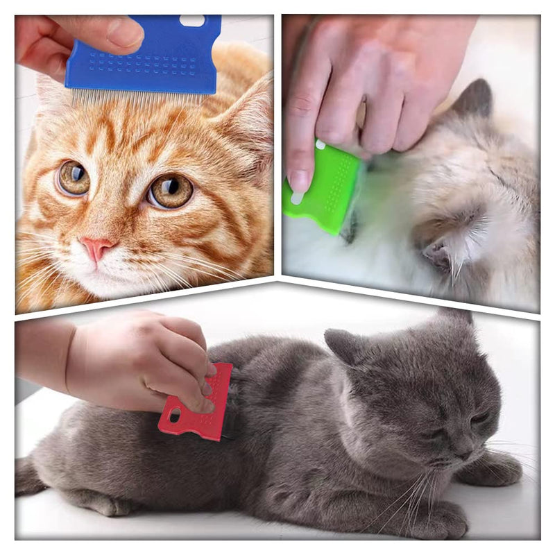 6 Pcs Pet Flea Combs, Dog Cat Combs, Hair Removal Massaging Shell Combs, Pet Combs for Removal Dandruff, Hair Stain(Random Colour) - BeesActive Australia