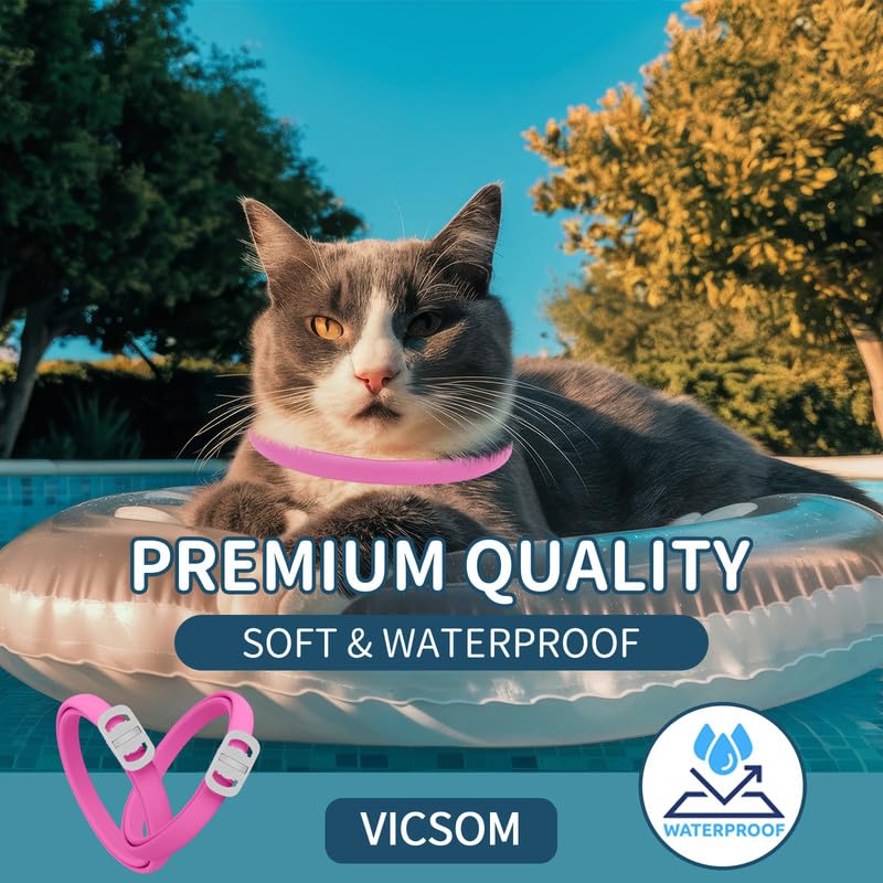 4 Pack Cat Flea Collar - Flea Collar for Cats Adjustable, Waterproof Flea and Tick Prevention for Cats and Kittens - 32 Months Protection - Flea and Tick Treatment - Pink - BeesActive Australia
