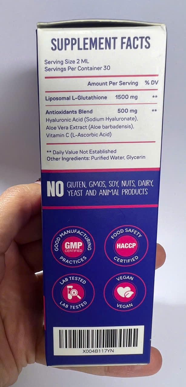 Liposomal Glutathione Liquid Supplement (Pack 2) with Vitamin C 2 Fl Oz (Pack of 2)