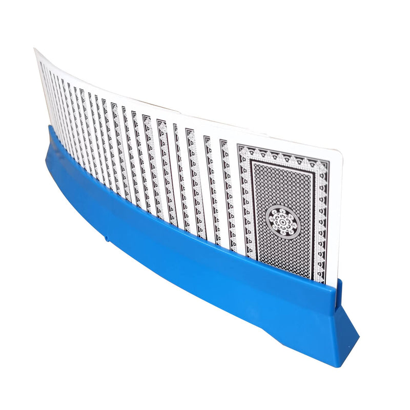 2 Pack Playing Cards Holder for Bridge Canasta Card Game - Foldable Card Holders for Playing Cards - Curved Playing Card Rack for Adults Seniors Arthritis 2 blue