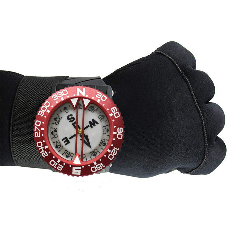 Scuba Choice Diving Compass (Wrist/Bungee Mount) – Easy-to-Read Underwater Navigation Tool for Scuba Diving, Durable Design with Rotating Bezel, Reliable Directional Aid for Deep Dive Adventures Black Aluminum Frame - Wrist Compass