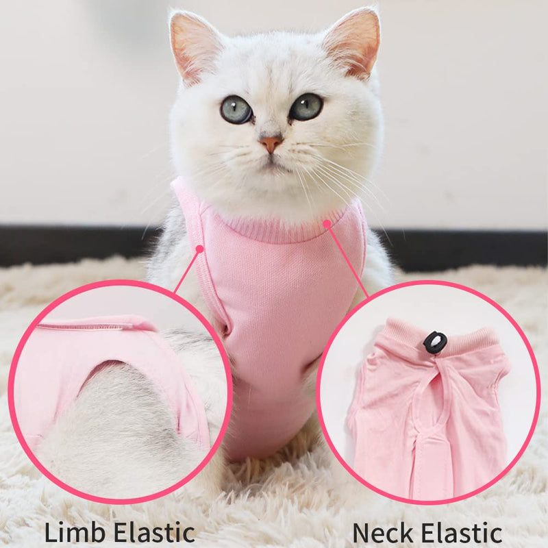 Newaner Recovery Suit Cat, Pet Protective Clothing Recovery Suit Vest, Professional Recovery Suit, Cat Bodysuit After Surgery, Surgical Clothing for Pets (Pink, M) M Pink - BeesActive Australia