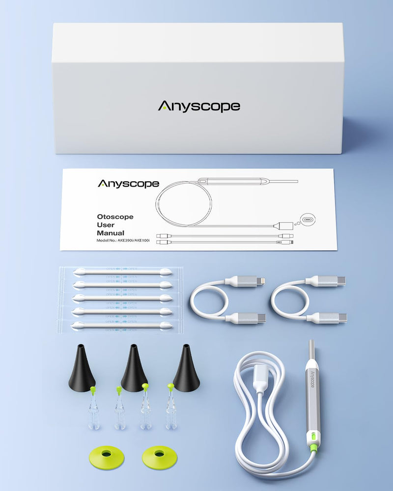 HD Digital Otoscope, Video Ear Scope Otoscope with Light, Ultra Clear View Ear Camera with Ear Wax Removal Tools, Compatible with iPhone and Android Devices (Silver) ﻿ Silver - BeesActive Australia