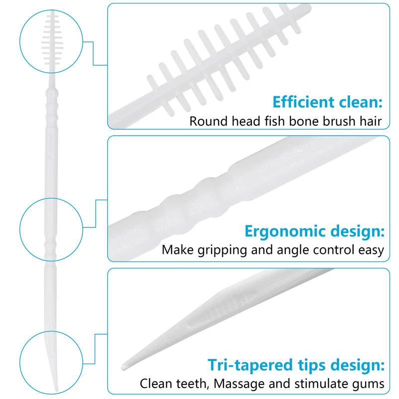 Brushpicks Interdental Toothpicks,Soft Bristle Dental Floss Picks Toothpicks,Helps Removes Plaque and Debris Between Your Teeth 300PCS (Pack of 1) 1 Count (Pack of 300) - BeesActive Australia