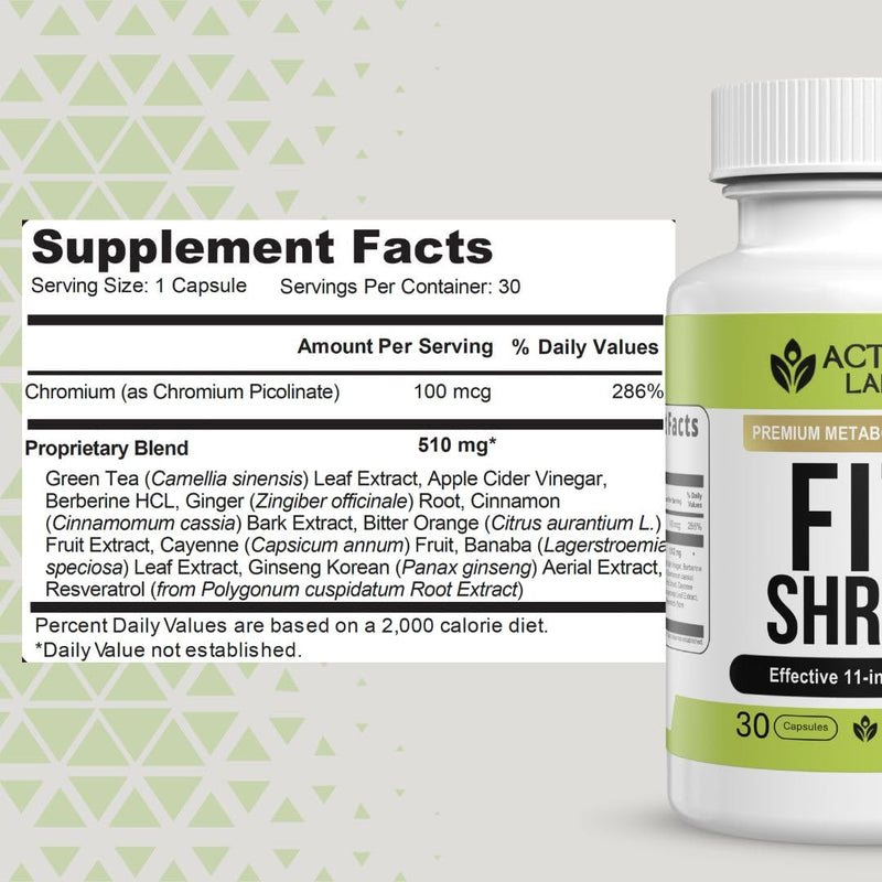 Fit Shred 11-in-1 Herbal Supplement, Metabolism Support, Energy | Shred Supplements for Energy, Digestion & Daily Wellness, Herbal Blend, Non-GMO, Vegetarian, 30 Day Supply 30 Count (Pack of 1)