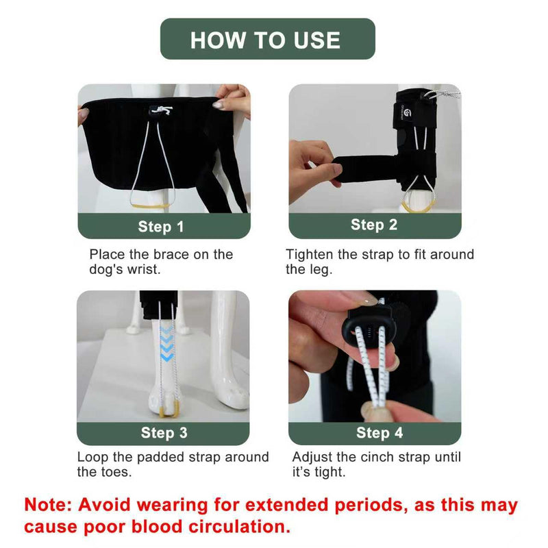 Dog Front Leg Support Brace for Foot Drop, Canine Knuckling Prevention, Toe Dragging Assistance S