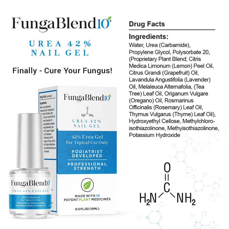 FungaBlend 10 - Urea 42% Nail Gel to Cure Fungus Faster - Delivers Antifungal Medication Directly to Fungus - Quick Results Topical Solution for Toe and Finger Nail Repair Treatment - BeesActive Australia