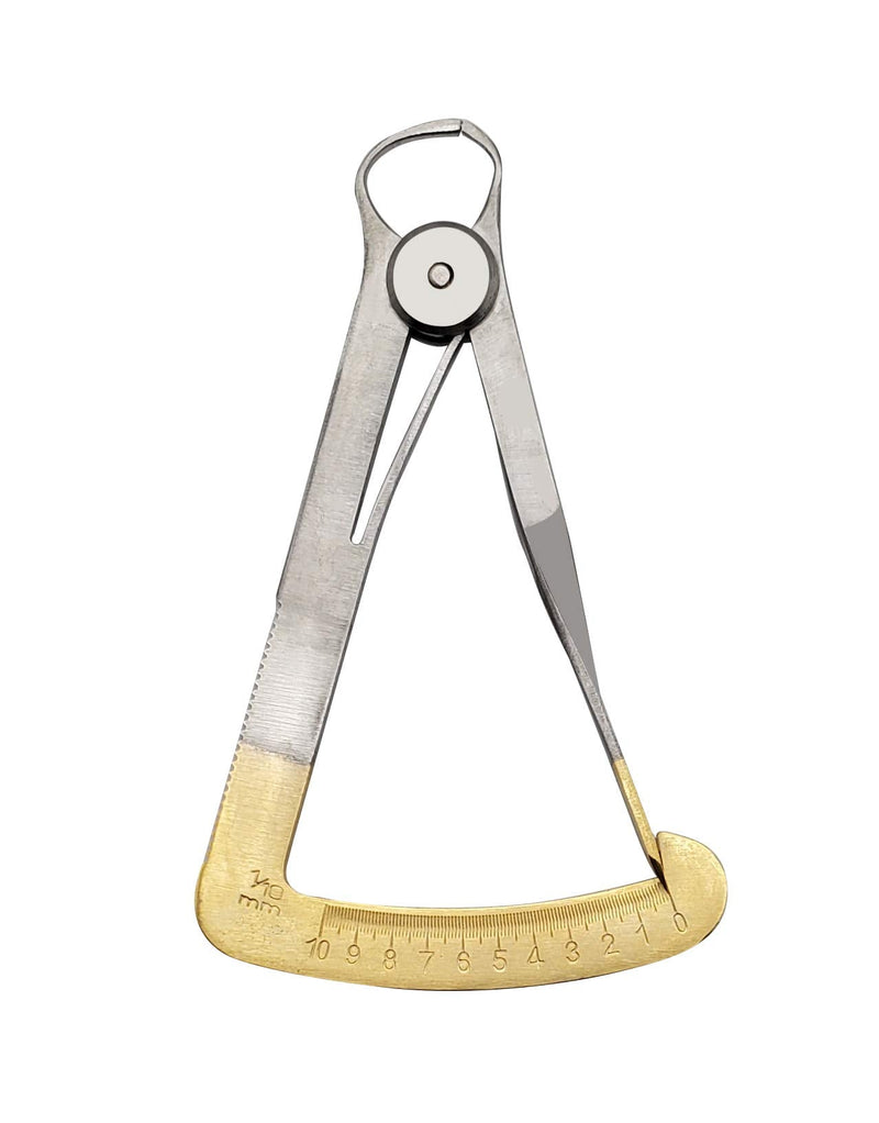 ARTMAN INSTRUMENTS Dental Wax Caliper – Precision Measuring Tool for Wax, Rubber, Metal & Leather Sheets (0-10mm) – Spring Action, Dual-Sided Engraved Scale, Stainless Steel, Autoclavable