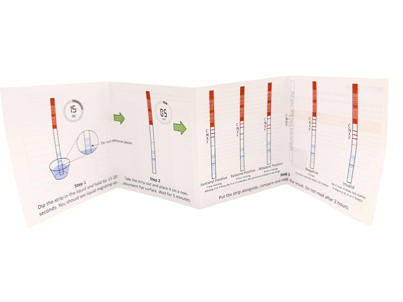 3-in-1 Fentanyl/Xylazine/Nitazene Test Strips for Liquid, Pills & Powder Substances, 5 Count, Made in USA, 10x More Sensitive - for Harm Reduction & Forensic Investigation - BeesActive Australia