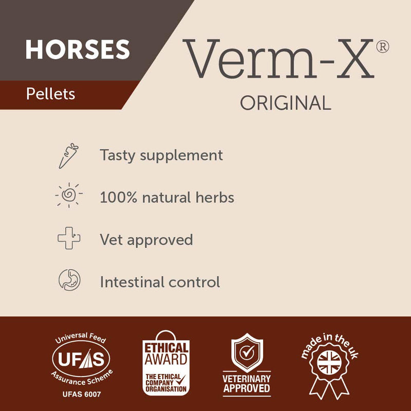 Verm-X All Natural Powder for Horses and Ponies. Supports Intestinal Hygiene. Vet Approved. UFAS Assured. Restores and Maintains Gut Vitality. Wormwood Free Recipe.