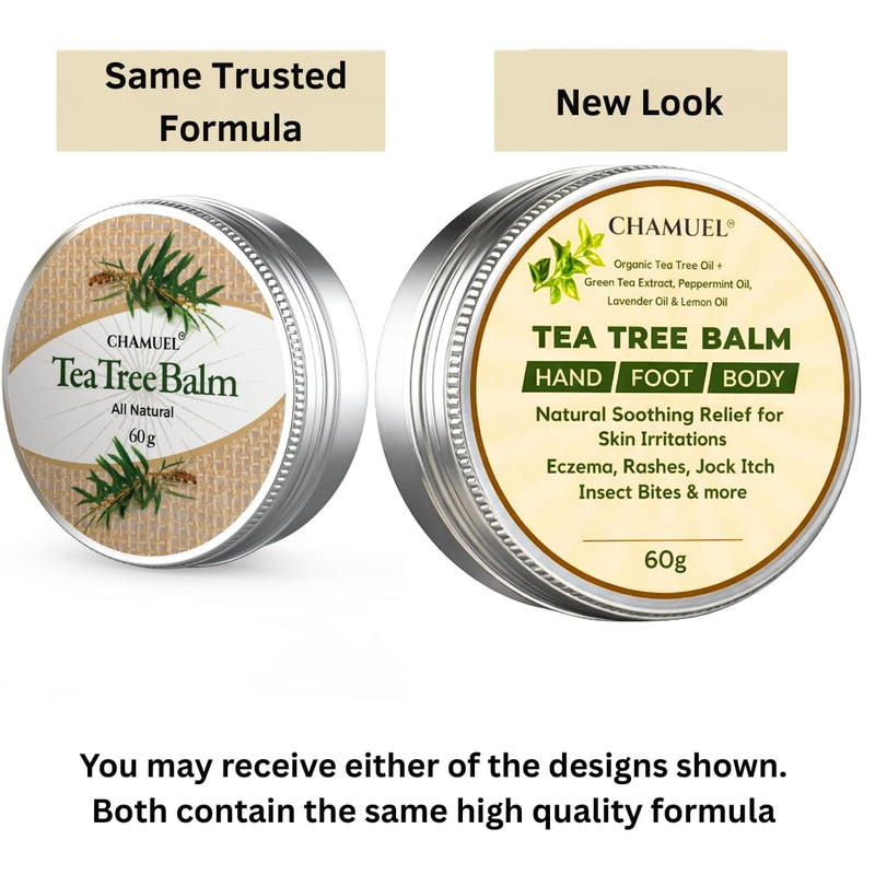 Tea Tree Oil Balm- All Natural | Great Cream for Soothing Eczema, Cracked Foot, Rashes, Jock Itch, Bug Bites, Folliculitis, Acne, Itchy Skin, Cuticles, Psoriasis, Saddle Sores- For Women & Men, 2-Pack 2.11 Ounce (Pack of 2) - BeesActive Australia