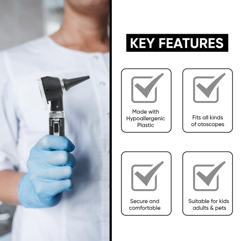 Disposable Otoscope Specula Tips, Single-Use Plastic Ear Speculum Covers, Medical-Grade, Pack of 72 Cover (2.5 mm & 4.0 mm) - BeesActive Australia