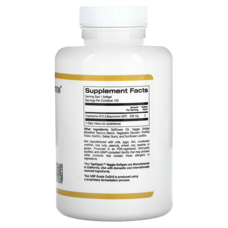 California Gold Nutrition CoQ10, 200 mg, 120 Veggie Softgels