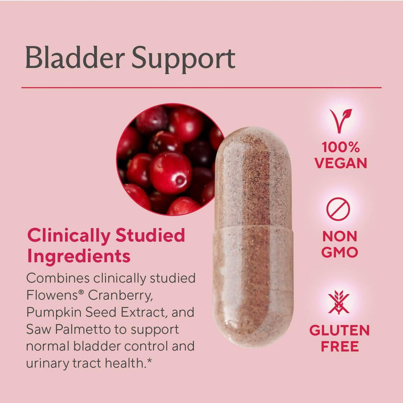 Premium Bladder Support Supplement – Bladder Control Supplement for Occasional Urinary Urgency, Frequency & Leakage – With Clinically Studied Cranberry, Pumpkin & Saw Palmetto - 60 Capsules