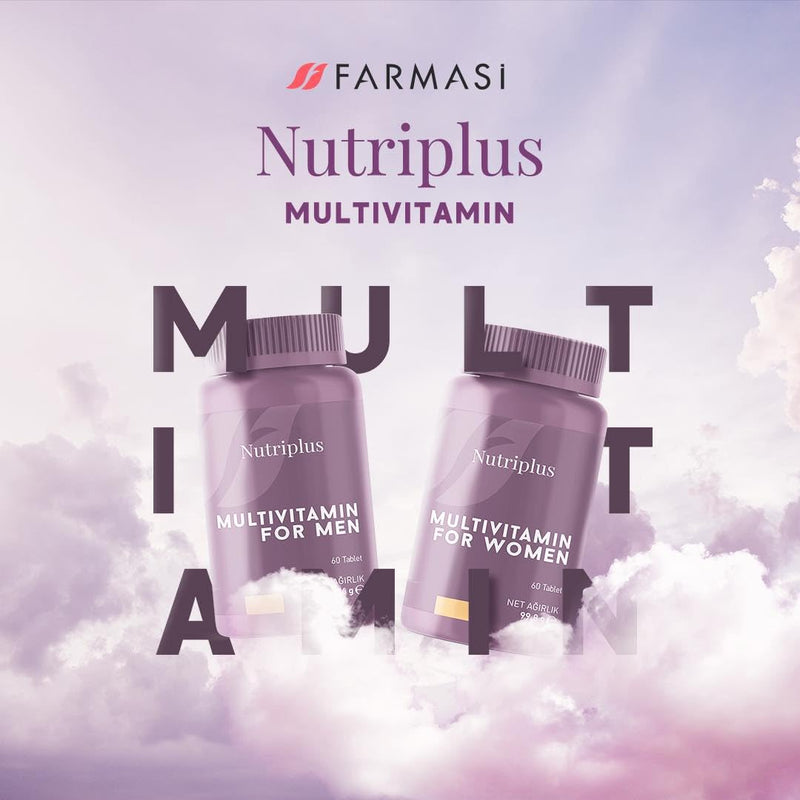 Farmasi Nutriplus Multivitamin & Mineral for Women - 60 Tablets, 3.5oz | Strengthen Your Bones and Support Your Immunit With Optimal Doses of B12, B6, Folic Acid, Calcium, Magnesium, Iron, Biotin