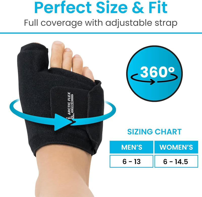 Arctic Flex Foot Ice Pack (Pair) Toe Wrap for Bunion, Plantar Fasciitis, Hallux Valgus, Gout, Swelling & Injuries - Cold & Heat Gel Therapy for Joint Pain Relief & Feet Recovery - Reusable Compression - BeesActive Australia
