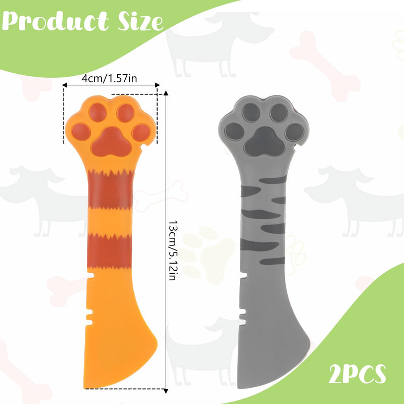 2 Pcs Cute Cat Paw Food Spoon, Cat Spoons for Wet Food Pet Food Spoon Silicone Cat Can Opener with Spoon Cat Food Spatula Mixing Spoons for Dog Cat Canned Food - BeesActive Australia