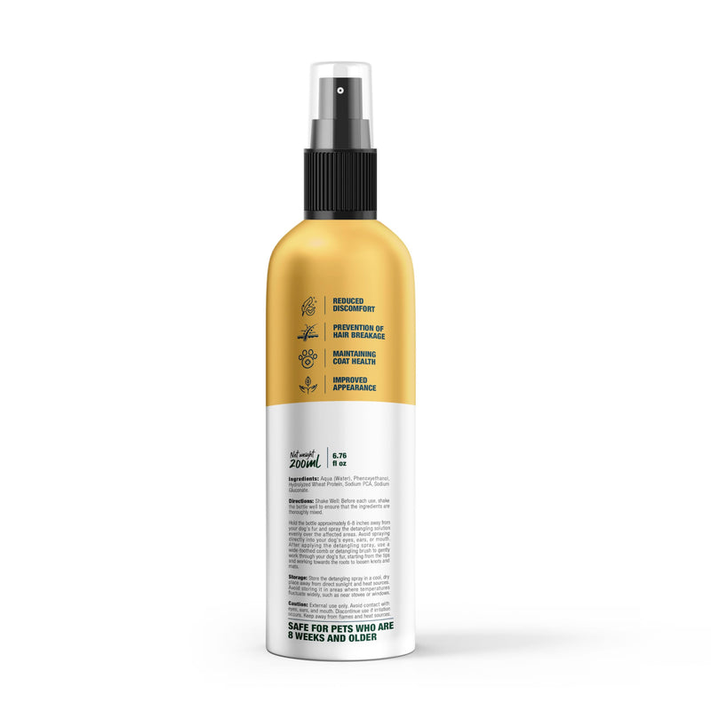 Wagging Tails 4-in-1 Silky Furr Detangler, 6.76 fl oz for Dogs & Cats | Gentle Dematting Grooming Formula | Reduces Discomfort & Prevents Hair Breakage | Maintains Coat Health & Improves Appearance - BeesActive Australia