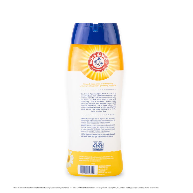 Arm & Hammer for Pets Itch Relief Shampoo, 20oz Chamomile and Peppermint Scent | Professional Quality Dog Itch Shampoo, Free of Sodium Lauryl Sulfate & Parabens Chamomile & Peppermint 20 Fl Oz (Pack of 1) - BeesActive Australia
