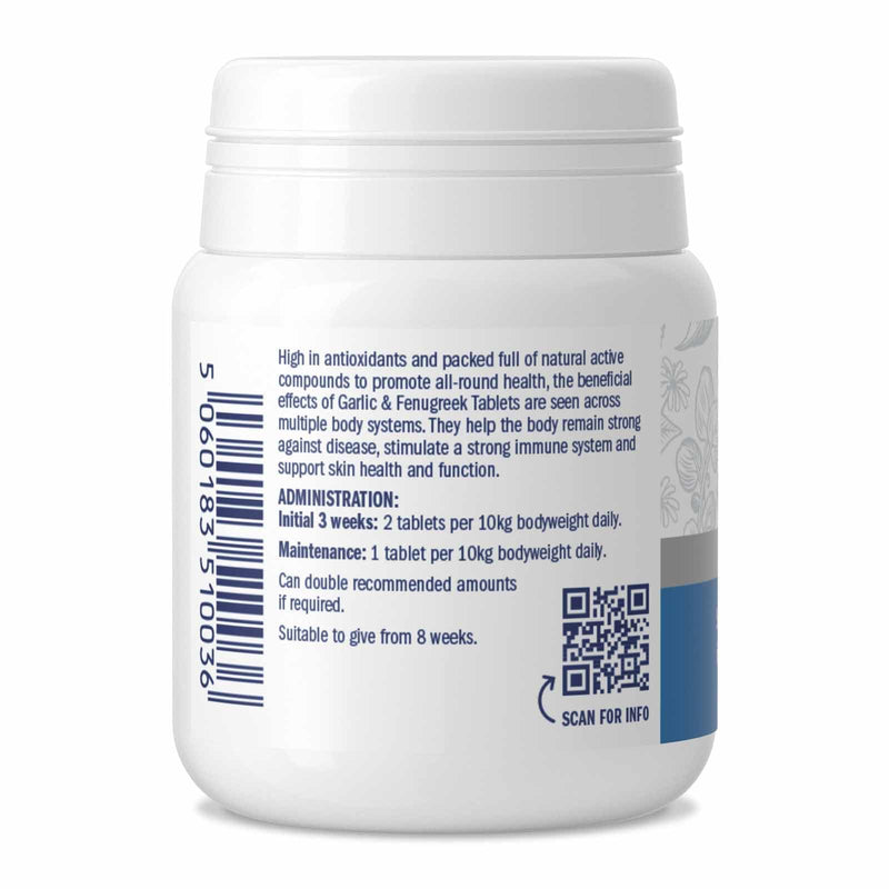 Garlic & Fenugreek Tablets For Dogs And Cats 100 Tablets (Pack of 2) 100 Count (Pack of 2)