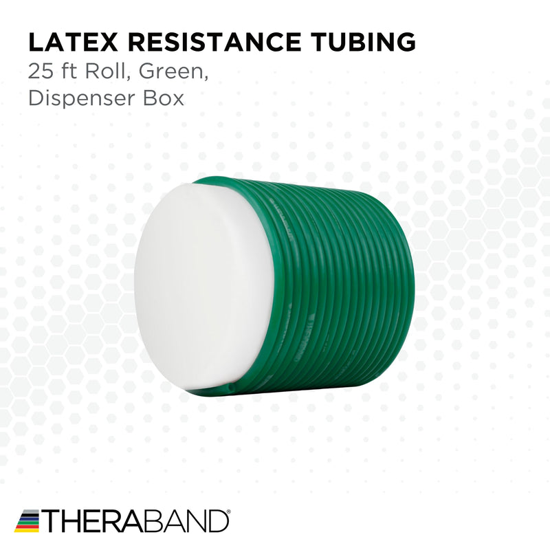THERABAND Latex Resistance Tubing, Green, Heavy, Level 3, 25 ft Roll, Professional Grade for Upper and Lower Body Workouts, Cut-to-Length, Color-Coded Resistance Levels Level 3 / Heavy - Green 25 Foot - BeesActive Australia