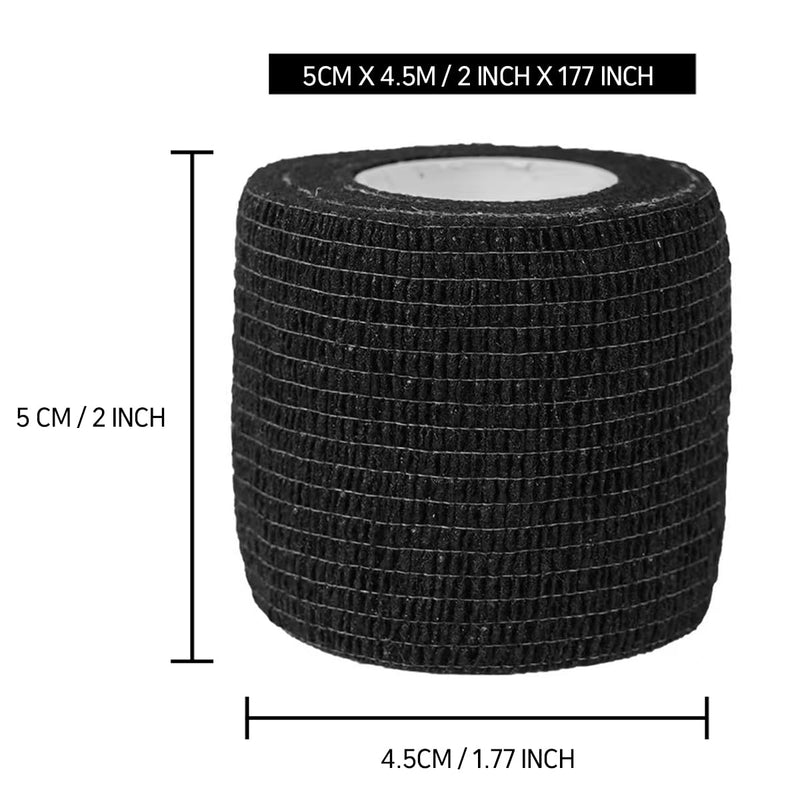Self Adhesive Bandage Wrap, Vet Wrap 2 inch, Vet Wrap for dogs, Bandages Wrap for Human or Pets, Black, 12 Pack - BeesActive Australia
