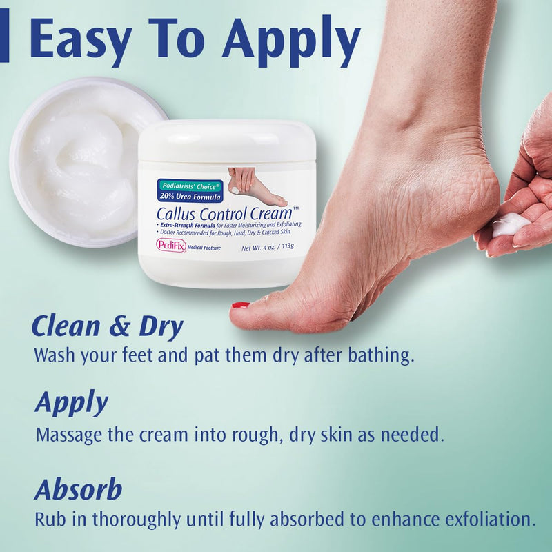 Pedifix Podiatrists' Choice 20% Urea Callus Control Extra Strength Foot Cream 4 Oz. (113g) - Professional Treatment for Dry, Cracked Feet, Callus & Foot Care Relief - BeesActive Australia