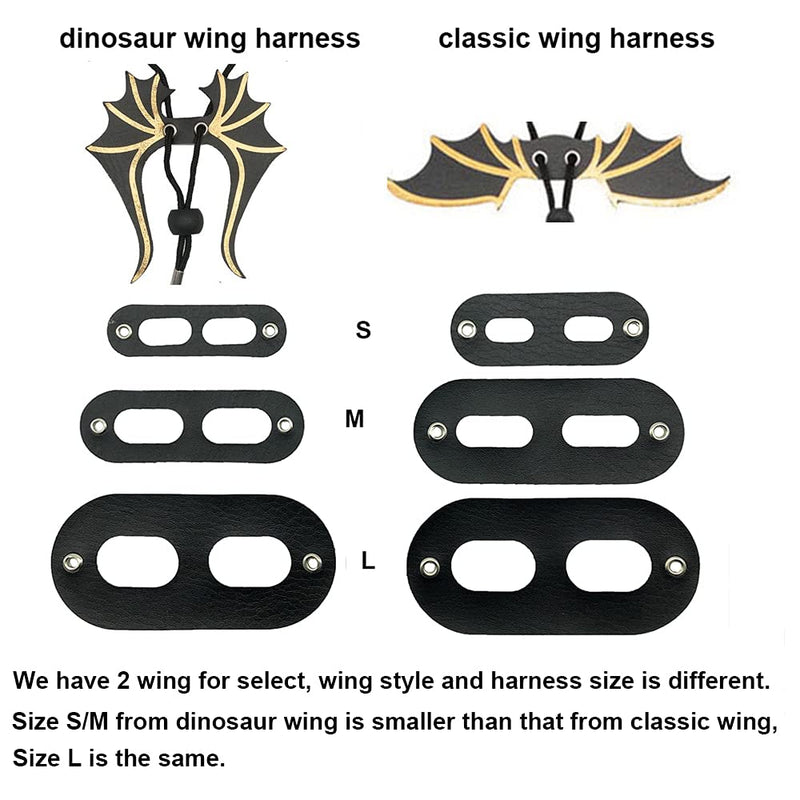 ADOGGYGO Bearded Dragon Leash Harness, 3 Size Pack Black Leather Wing Lizard Harness with Removable Lizard Leash for Bearded Dragon Lizard Reptiles (Black) - BeesActive Australia