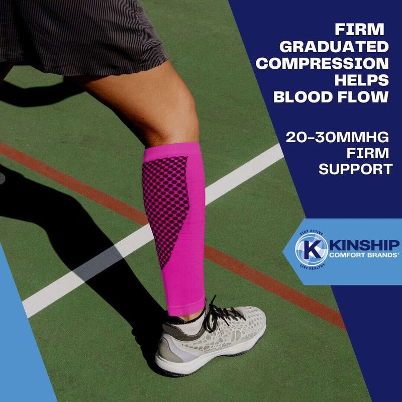 Compression Calf Sleeves For Men & Women | Calf & Skin Supports | Lower Leg Pain Relief | 1 Pair White Medium - BeesActive Australia