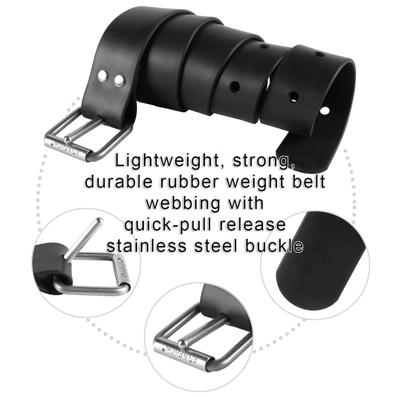 Spearfishing Scuba Free Diving Marseille buckle Rubber Weight Belts (2 cholnitene) 59" - 1.5m