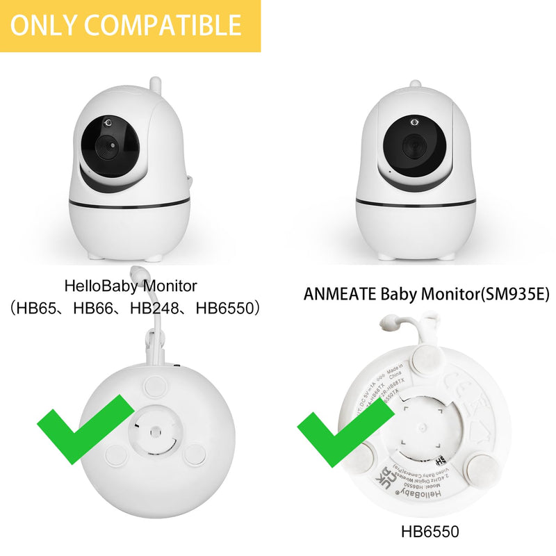 iTODOS Baby Monitor Mount Compatible with HelloBaby HB65/HB66/HB248,ANMEATE SM935E Baby Monitor Camera, Versatile Twist Mount without Tools or Wall Damage -White White - BeesActive Australia