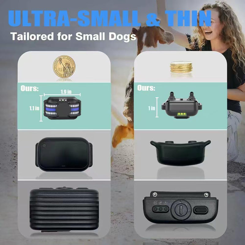 Cat Shock Collar with Remote, Lightest Cat Training Collar with Shock, Vibration, Beep 3 Modes to Stop Meowing, Waterproof, Rechargeable, 2000ft Range (Black) Back - BeesActive Australia