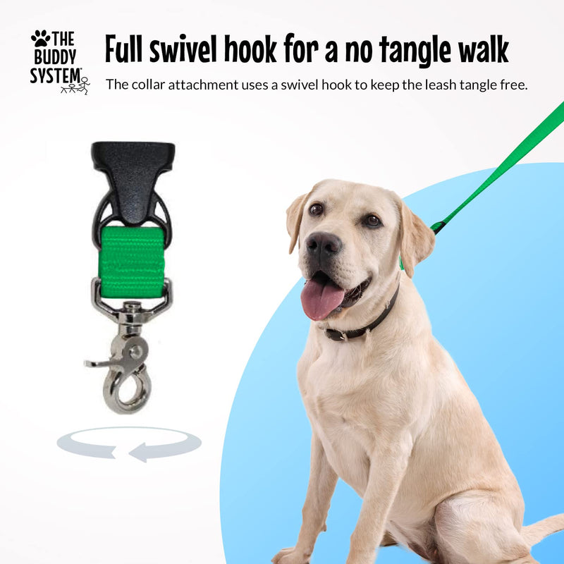 The Buddy System Hands Free Dog Leash, Adjustable Leash for Running, Jogging, Training and Service Dogs, Great for Small, Medium and Large Dogs, Made in USA (Green, Regular Belt (22"- 40" Waist)) Regular Dog System (Regular Belt (22"- 40" Waist)) Green