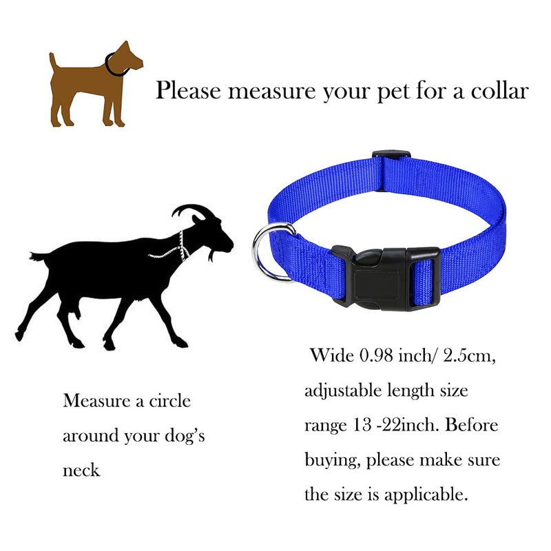4 Pieces Goat Lead and Goat Collars Set, Nylon 11 inch Goat Lead with Reflective Strip Design and Nylon Goat Collar for Small Farm Animal Goat Cow Horse Sheep (Blue) Blue - BeesActive Australia