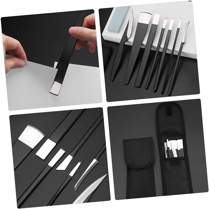 MERRYHAPY 1 Set Tool Nail Consumables Stainless Steel Foot Scraper Foot Scraper for Carcasses Skin Nail Polishing Cutter Pedicure Knife Skewer Knife Accessories Exfoliating Whetstone - BeesActive Australia