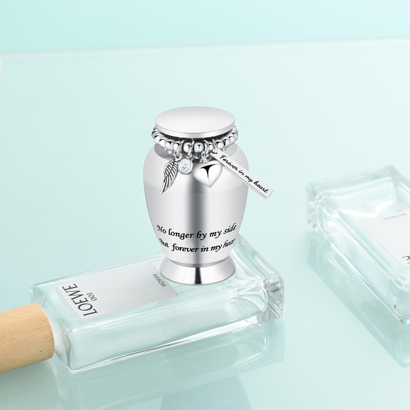 Small Urns for Human Ashes Keepsake Cremation Urn for Human Ashes with Wings Charm Mini Personal Funeral Urn for Pet (Silver Small Wings) Silver Small Wings - BeesActive Australia