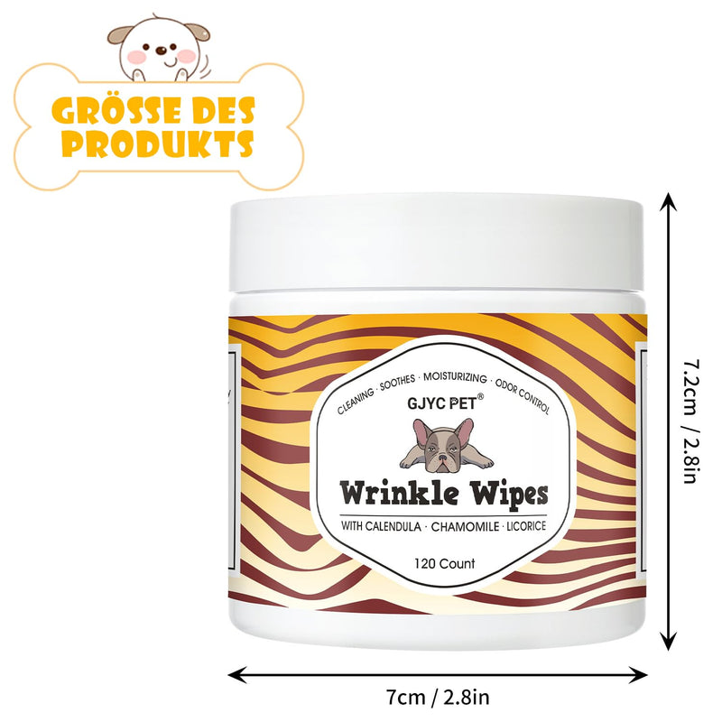Skin Wrinkle Cleaning Wipes for Bulldogs and Pugs, Wrinkle Care for Dogs, Gentle and Soothing for Wrinkles, Skin Folds, Tear Stains, Tail Pockets and Paws A - BeesActive Australia