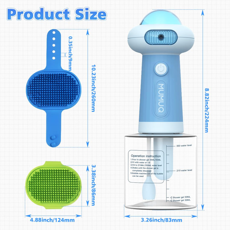 Electric Dog Shampoo Dispenser, Automatic Dog Soap Dispenser, Shampoo Frother Dog Grooming with Brush for Dog and Cat Bathing, Shampoo Foamer for Pet Bathing, Bathroom, Kitchen Sink, Toilet Cleaning - BeesActive Australia