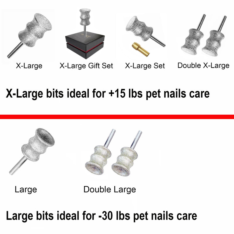 Diamond Rotary Nail Grinder Bits for Dog - Pet Nail Grinder Attachment - 1/8" Replacement Grinder Wheel for Dremel - Pet Nail File & Clippers for Medium Large Dogs (XL) X-Large - BeesActive Australia