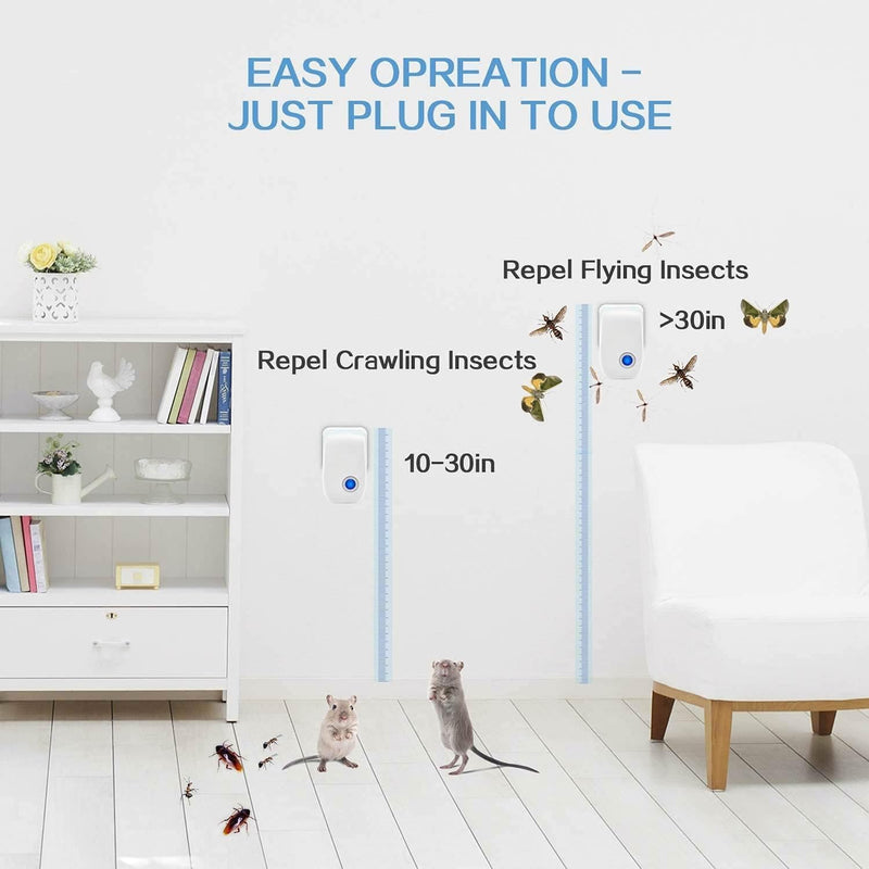 Ultrasonic Pest Repellent, Electric Insect Repellent for Indoor Use, Ariie Pest Control Device for Rodents, Mosquitoes, Ants, Cockroaches, Mice, Fleas, Beetles and Other Insects (10 Pack) - BeesActive Australia