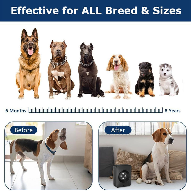 Zigzagmars Anti Barking Device for Dogs, Ultrasonic Dog Barking Control with 3 Adjustable Modes, Rechargeable & Weatherproof, Indoor & Outdoor Use