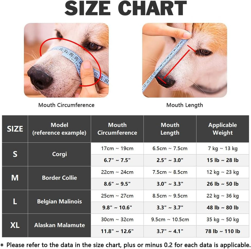 KITAINE Dog Muzzle, Soft Humane Rubber Basket Muzzle Upgrade for Small Pups Medium Large Dog Muzzle Best to Prevent Biting Chewing Barking, Muzzle Allows Free Pant Drink S - BeesActive Australia