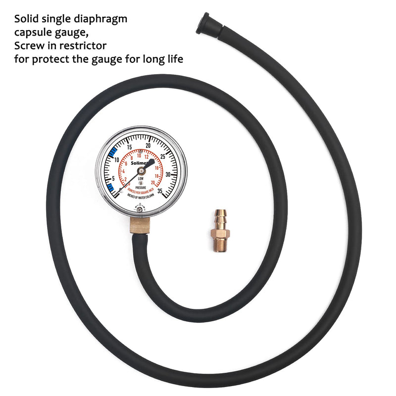 Solimeta Natural Gas or LP Gas Manifold Pressure Test Kit, LP Gas Pressure Tester, Natural Gas Meter, 0-35" W.C - BeesActive Australia