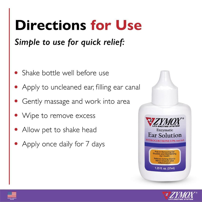 Zymox Enzymatic Ear Wipes and Ear Solution for Dogs and Cats - Product Bundle - for Dirty, Waxy, Smelly Ears and to Soothe Ear Infections - PawsPlanet Australia