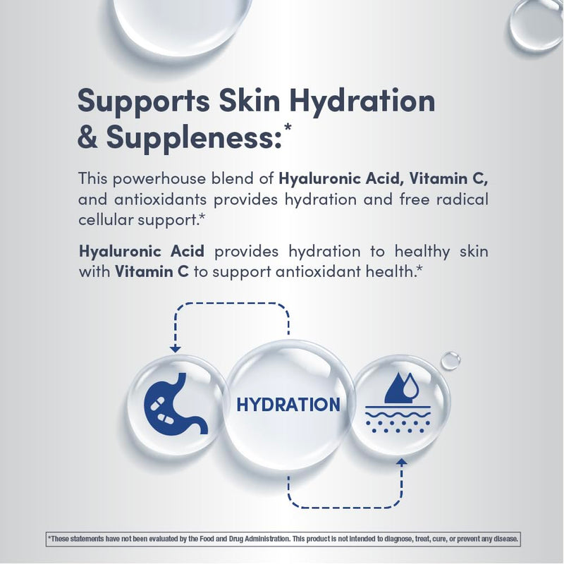 NeoCell Liquid Hyaluronic Acid | 16 fl oz | with Vitamin C | Skin Hydration | Antioxidant Supplement | Blueberry Flavor Hyaluronic Acid + C 16 Fl Oz (Pack of 1)